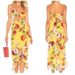 Privacy Please Midi Tiered Dress Romantic Yellow Clinton Wedding Cutout Small